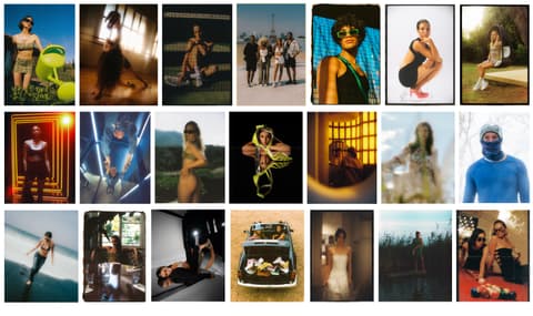 Collage de 20 fotos tipus portfoli amb retrats i moda amb estètica cinematogràfica de Victor Lecha